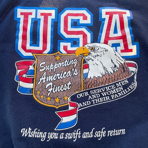 Vintage! USA Navy Blue Sweatshirt size Large - Picture 2 of 9